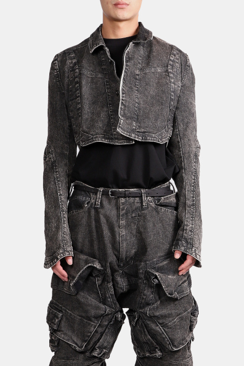 JULIUS_7857BLM1-CH / Prism Denim Cropped Jacket - IMMENSE.TW