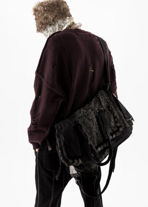 Professor. E 21FW - Patchwork Shoulder Bag (Black) - IMMENSE.TW