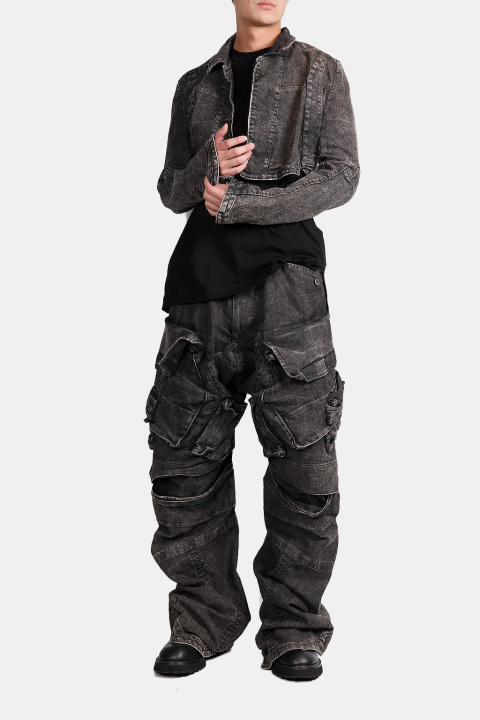 JULIUS_7857PAM4-CH / Wide Gasmask Cargo Pants - IMMENSE.TW