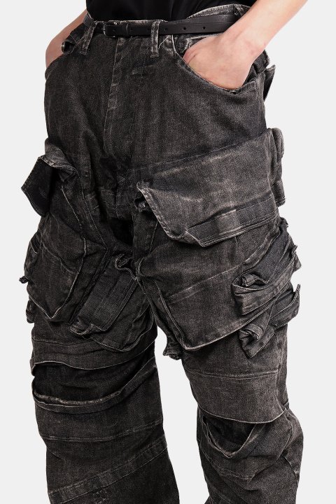 JULIUS_7857PAM4-CH / Wide Gasmask Cargo Pants - IMMENSE.TW